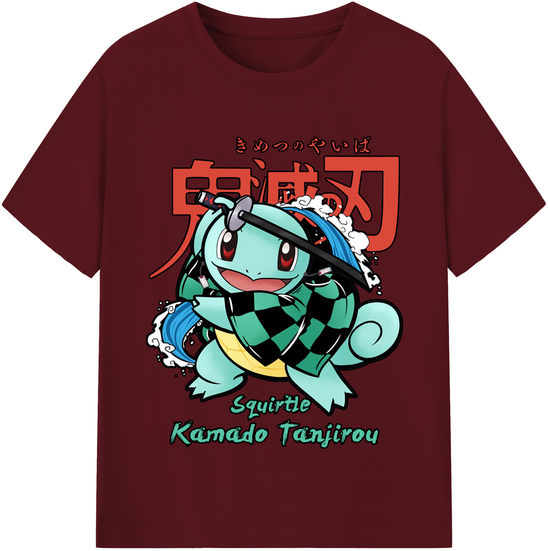 （画像用） 鬼滅の刃 竈門 炭治郎／かまど たんじろう Kamado Tanjirou 綿100％半袖Tシャツ（フロントプリント）
